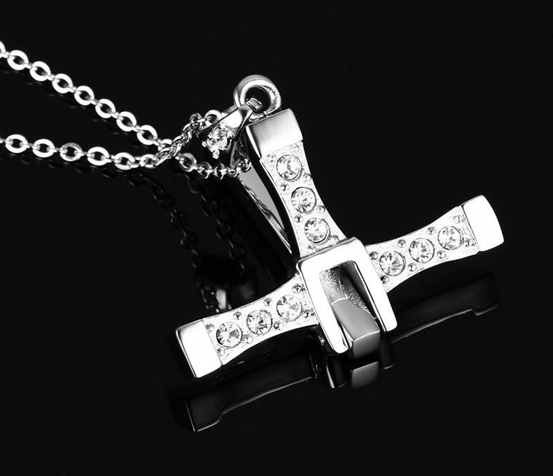 Cross-Border European And American Men's Jewelry Cross Pendant Necklace Zircon Hip-Hop Accessories For Men