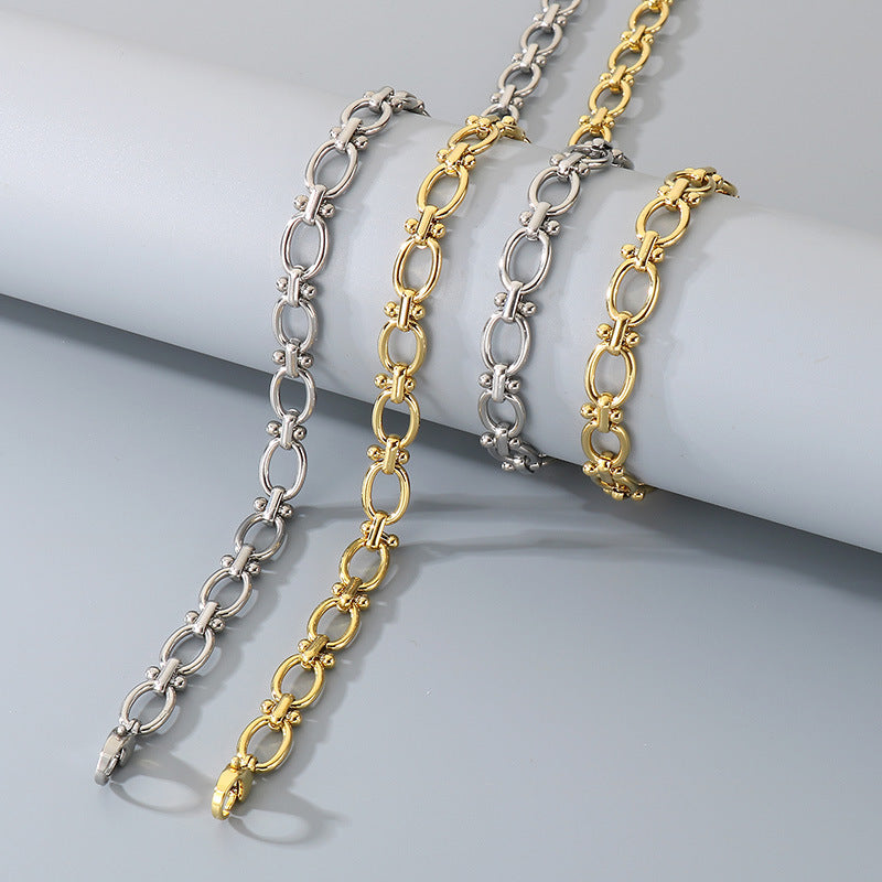 Cross Knot Bracelet 18K Gold Plated Stainless Steel Chain