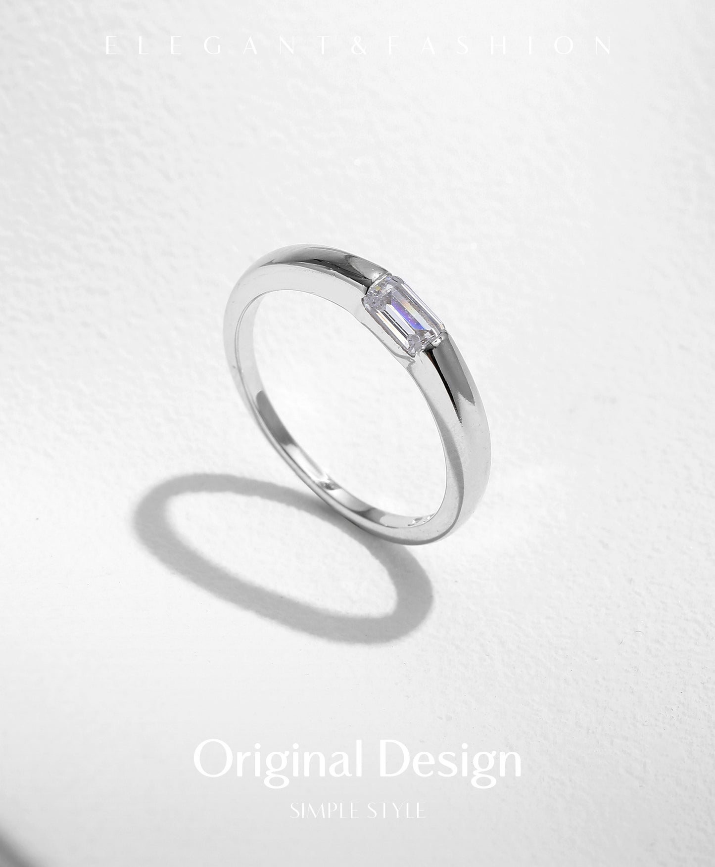 Planderful Everyday Genie Ring – Elegant Emerald Cut Zircon Design