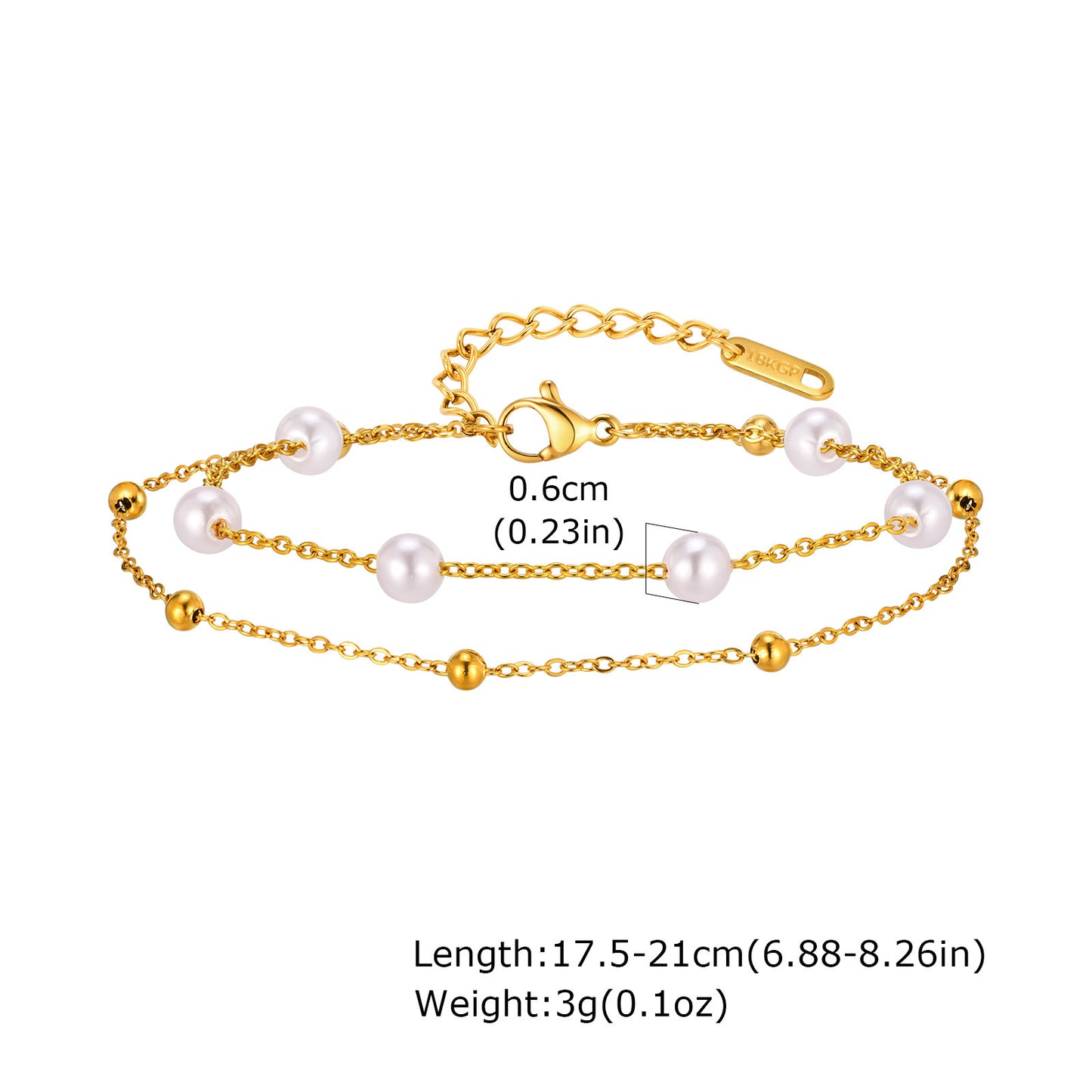 Fashion Stainless Steel Bead Separator Chain Bracelet for Ladies