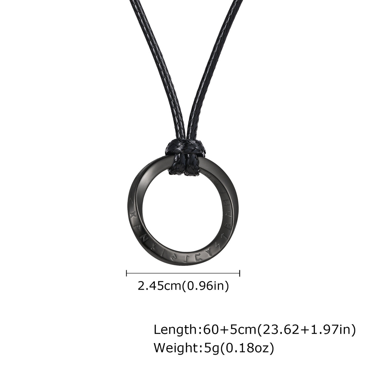 Viking Rune Ring Pendant Necklace — Four Finishes