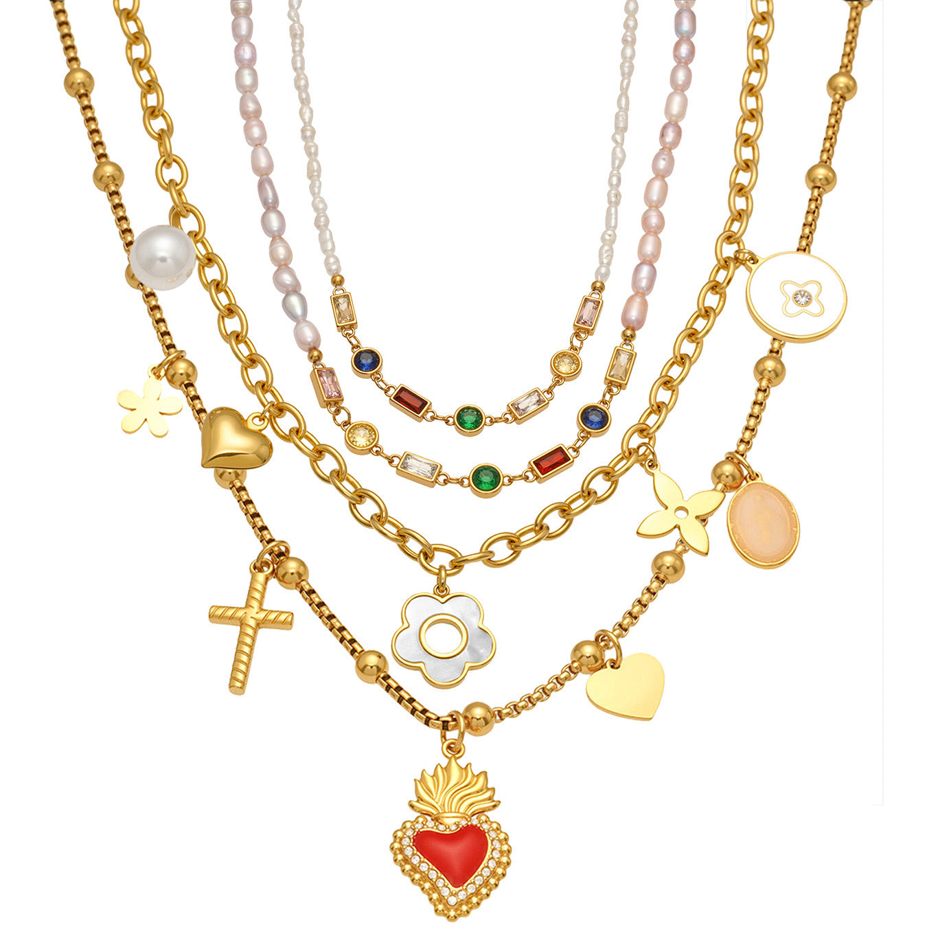 Planderful Everyday Genie Cross Collarbone Necklace Zircon