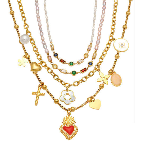 Planderful Everyday Genie Cross Collarbone Necklace Zircon