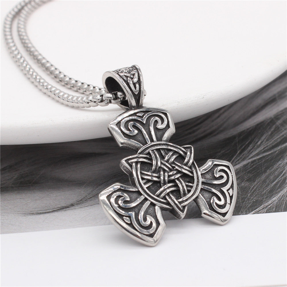 Planderful Celtic Knot Pendant Durable Titanium Steel Unisex Nordic Viking Jewelry For Men And Women