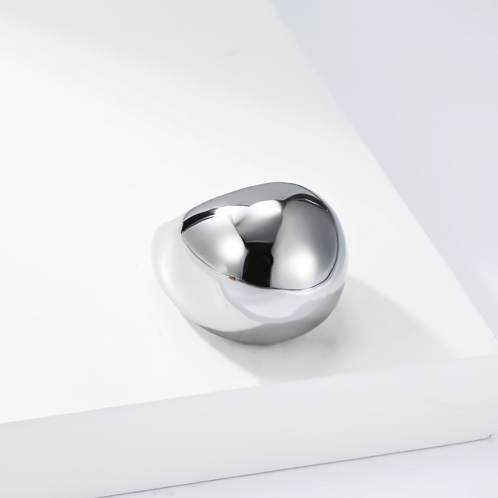 Stainless Steel Smooth Ring – Wide-Sided Solid
