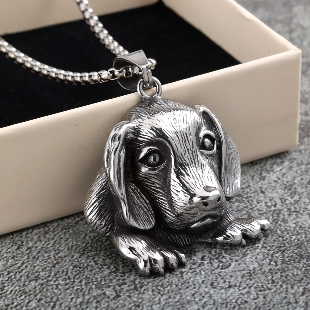 Vintage Stainless Steel Pendant Necklace