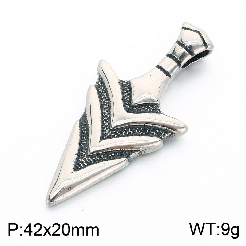 Primitive Tribe Moon Muse Totem Pendant Vintage Gothic Thorns Cross Element Stainless Steel Necklace