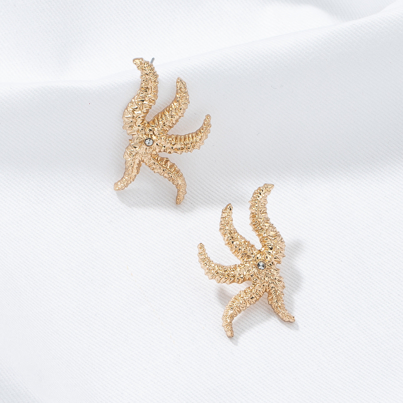 European and American Jewelry: Fire-Shaped Metal Earrings - Gold and Silver High-End Earrings