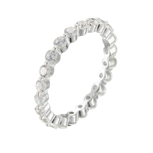 Sterling Silver Ring Full Zircon Ring Set Ring Combination Ring Jewelry