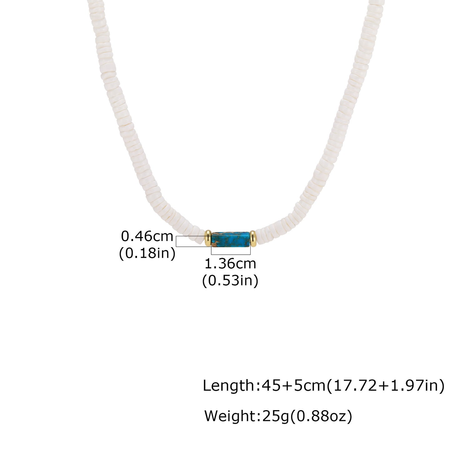 Daily Stacking Of Street Rock Wear With Stainless Steel Abacus Beads Rectangular Stone Necklace