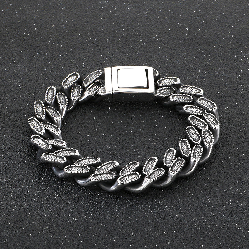 Planderful Everyday Genie Men Titanium Steel Cuban Bracelet