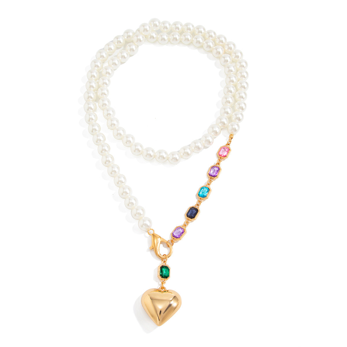 French Court Pearl Gemstone-Style Necklace