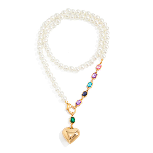 French Court Pearl Gemstone-Style Necklace