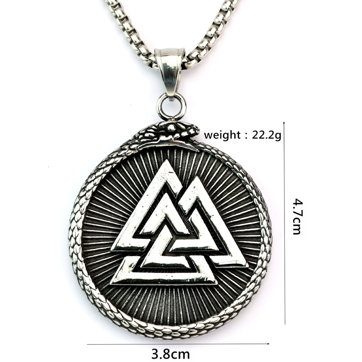 Vintage Viking Compass Stainless Steel Men's Pendant Necklace