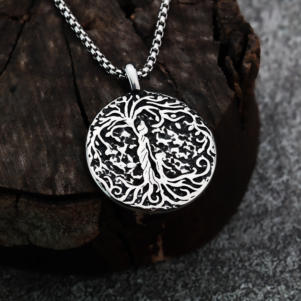 Nordic Viking Tree of Life Pendant Stainless Steel Jewelry