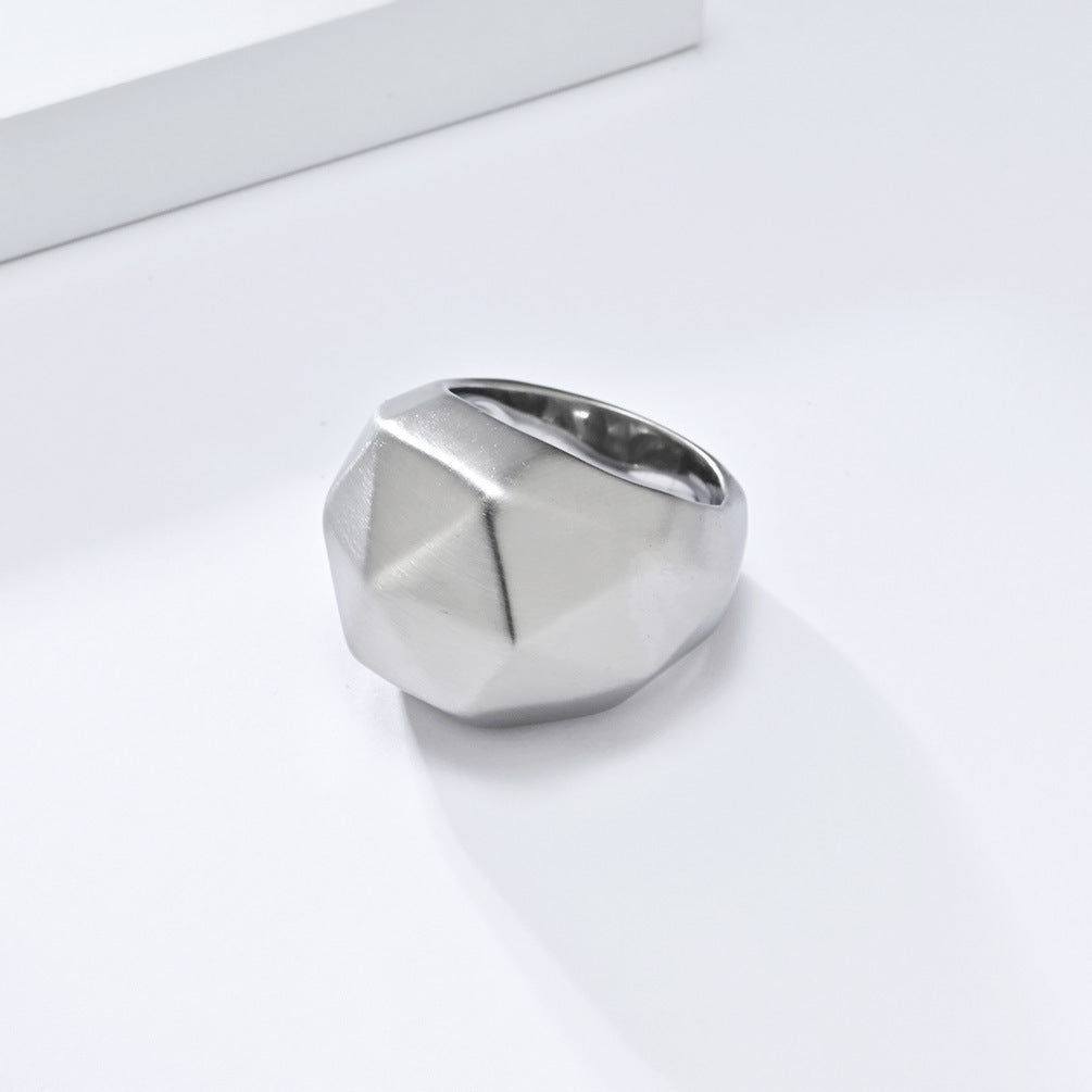 Planderful Geometric Titanium Steel Ring Gold Plated For Unisex Fashion Jewelry Premium Light Luxury