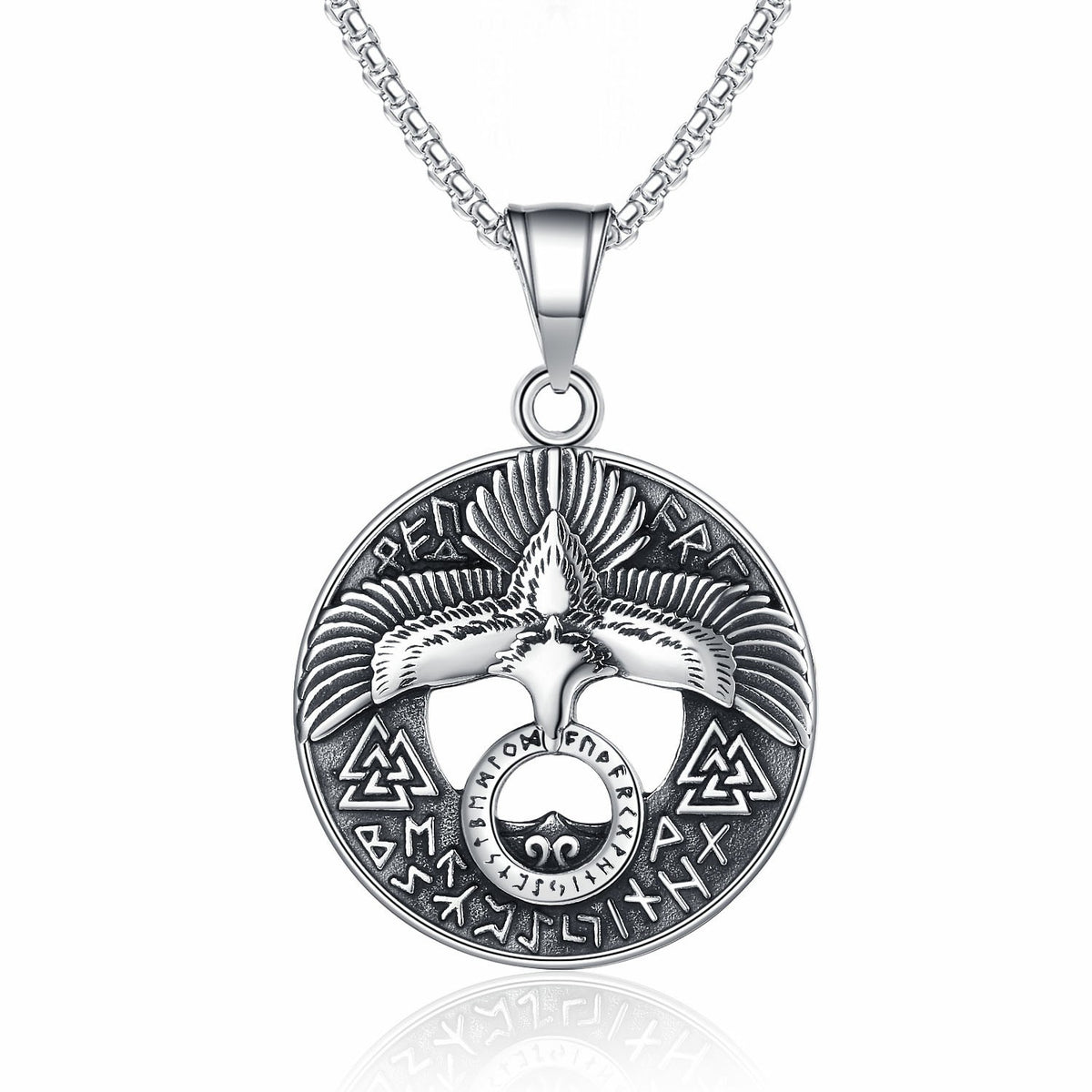 Vintage Eagle Stainless Steel Men's Pendant Necklace
