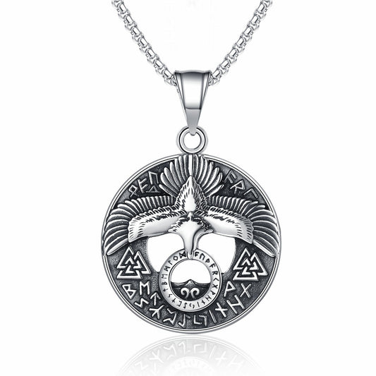 Vintage Eagle Stainless Steel Men's Pendant Necklace