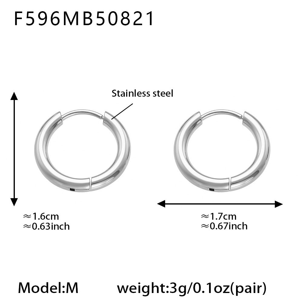 Planderful Minimalist Stainless Steel Circle Earrings Unisex