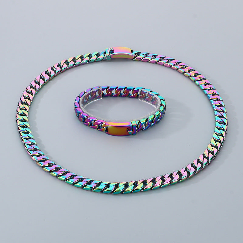 Hipster Dopamine Bracelet And 12mm Cuban Chain For Men