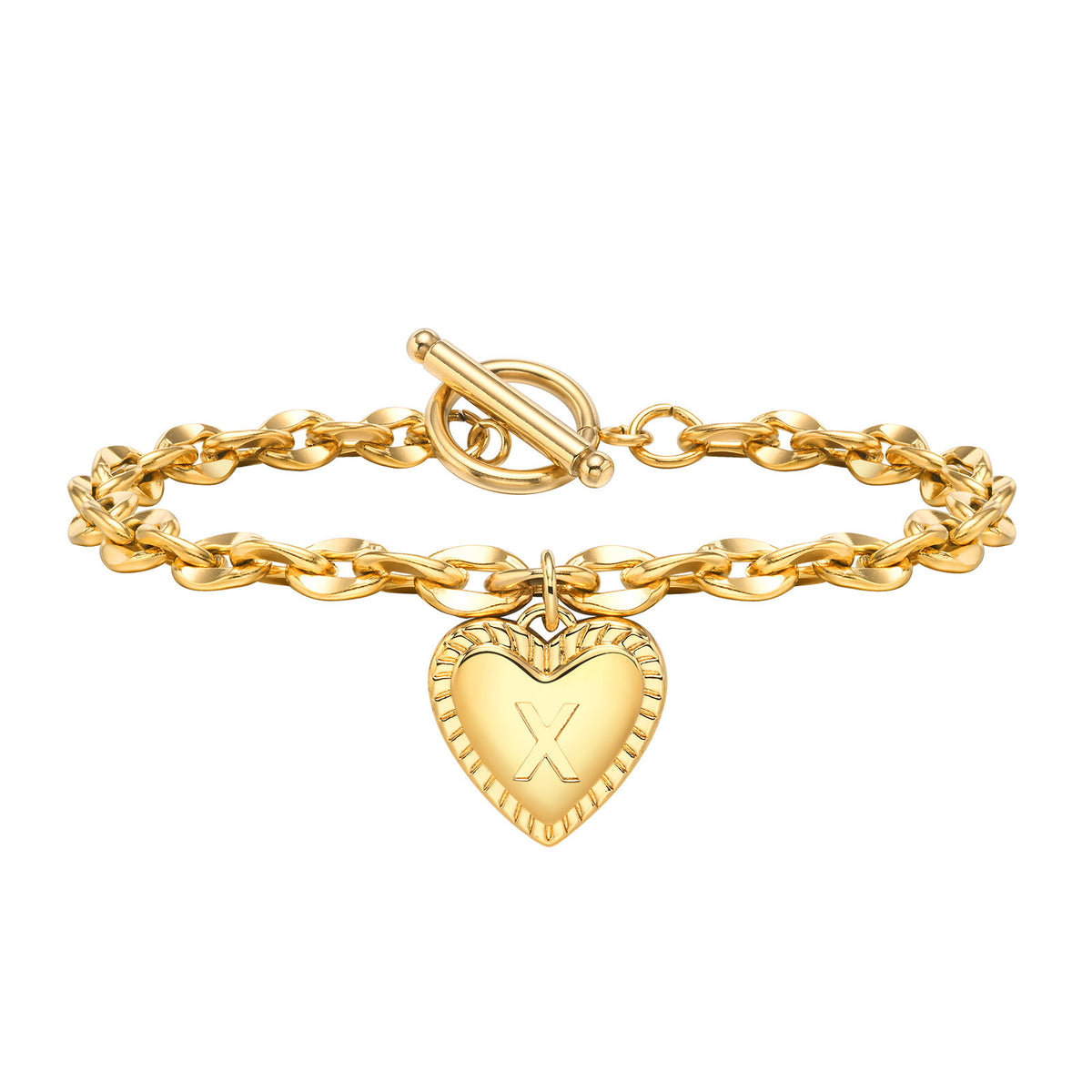 European – American Stainless Steel English Letter Gold Bracelet Women's