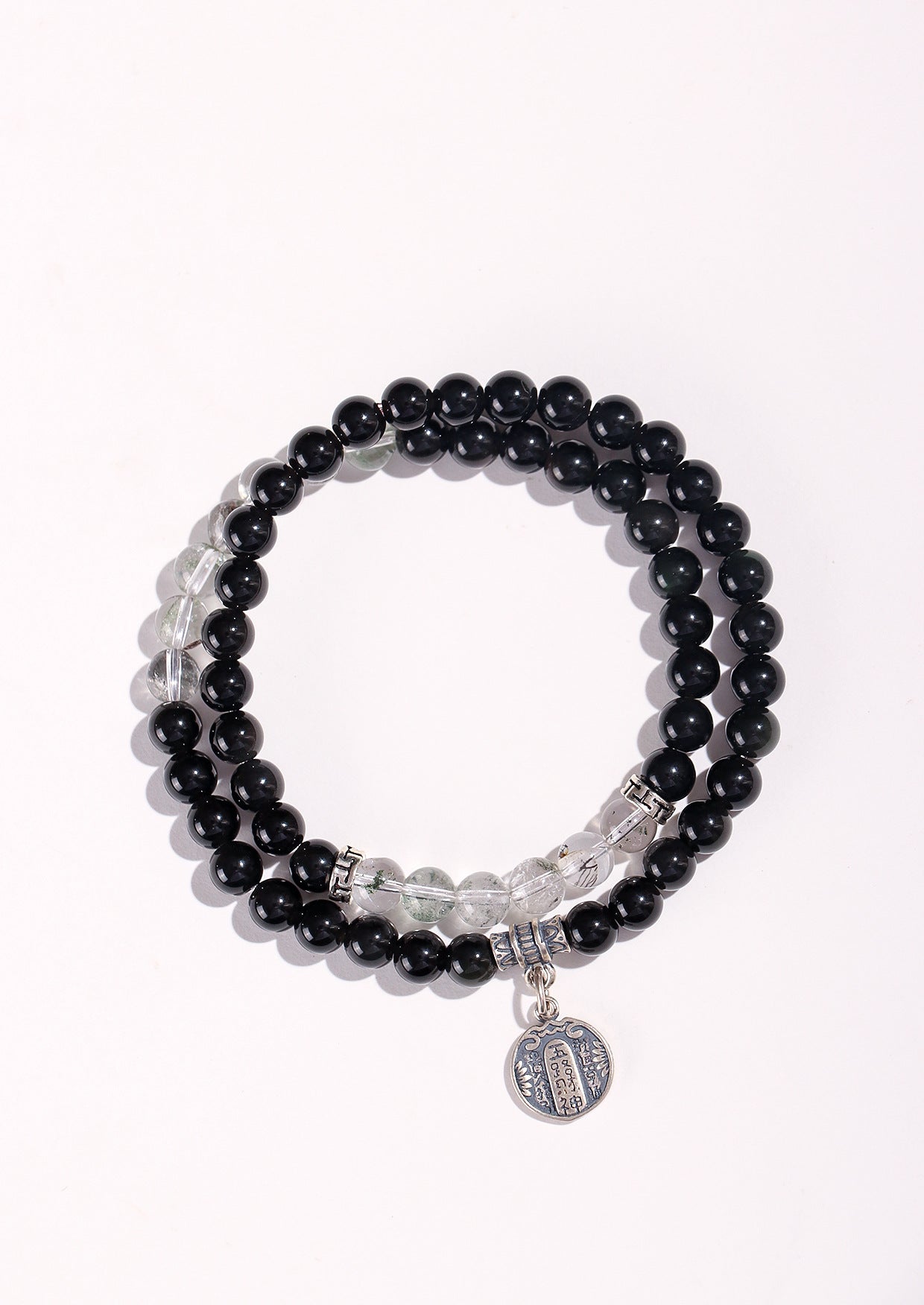 Planderful Fortune's Favor Bracelet – Versatile Obsidian and Green Ghost Crystal Design