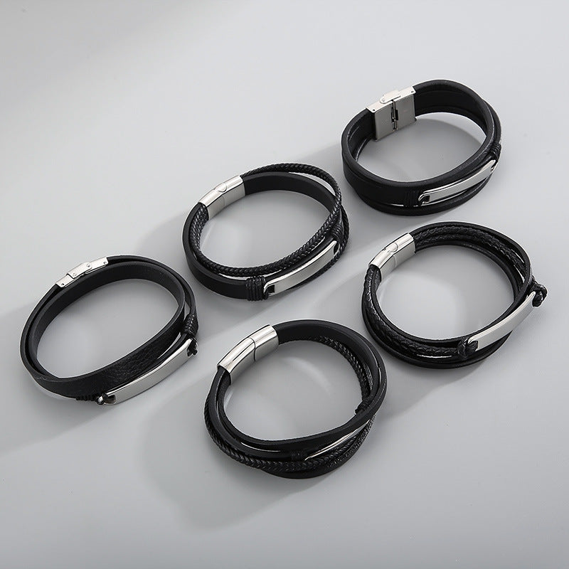 Planderful Titanium Steel Bracelet For Men Woven Design