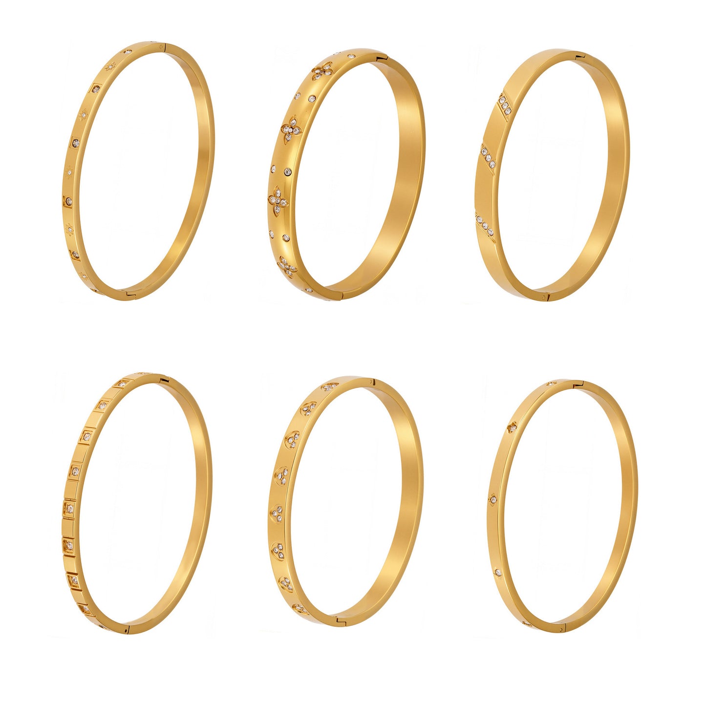 Planderful Women Stainless Steel Geometric Zircon Bracelet