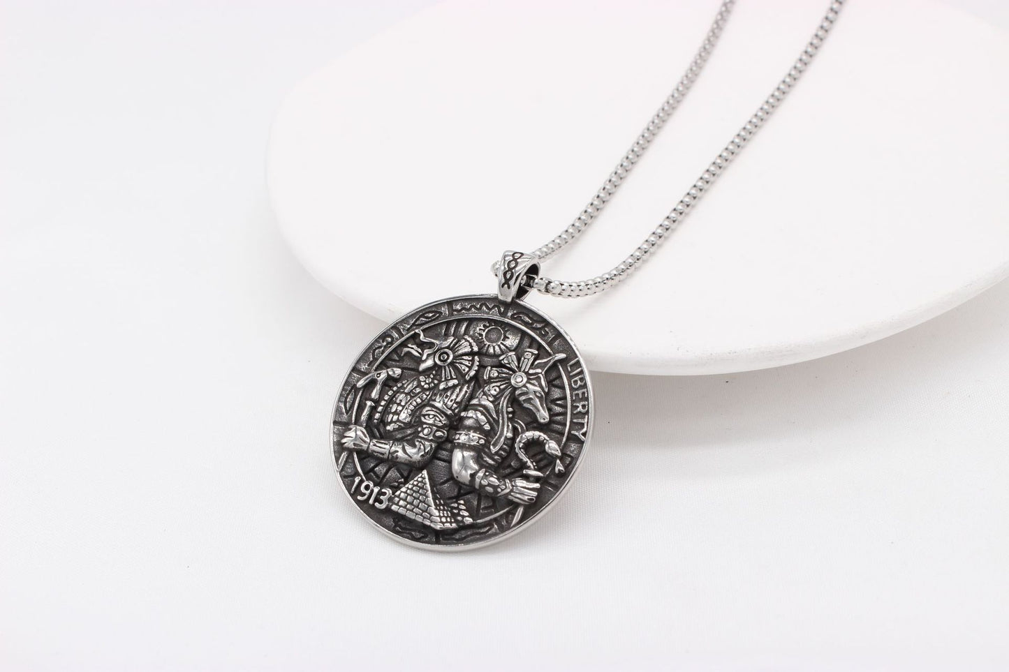 Anubis Pendant Titanium Steel Card Pendant For Men And Women Unisex Protection Statement Planderful Everyday Genie