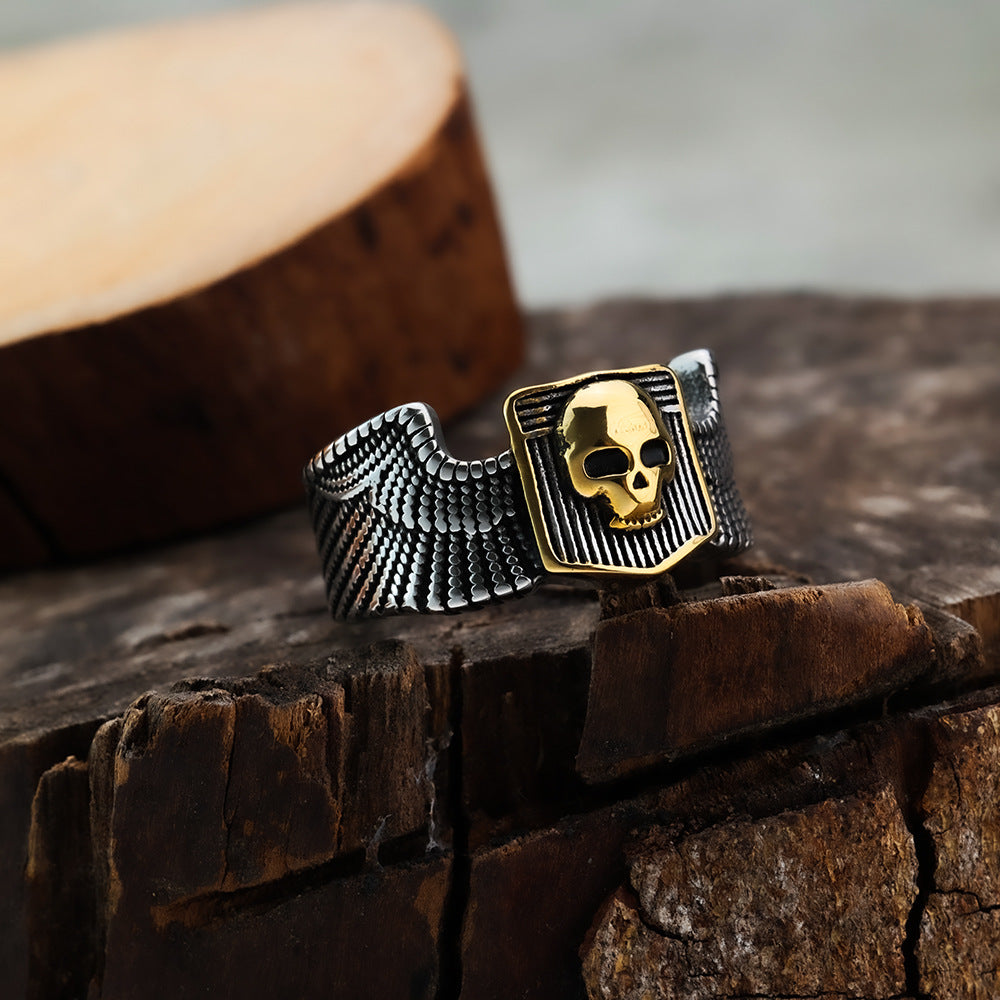 European And American Fashion Gold Skull Men's Ring Jewelry