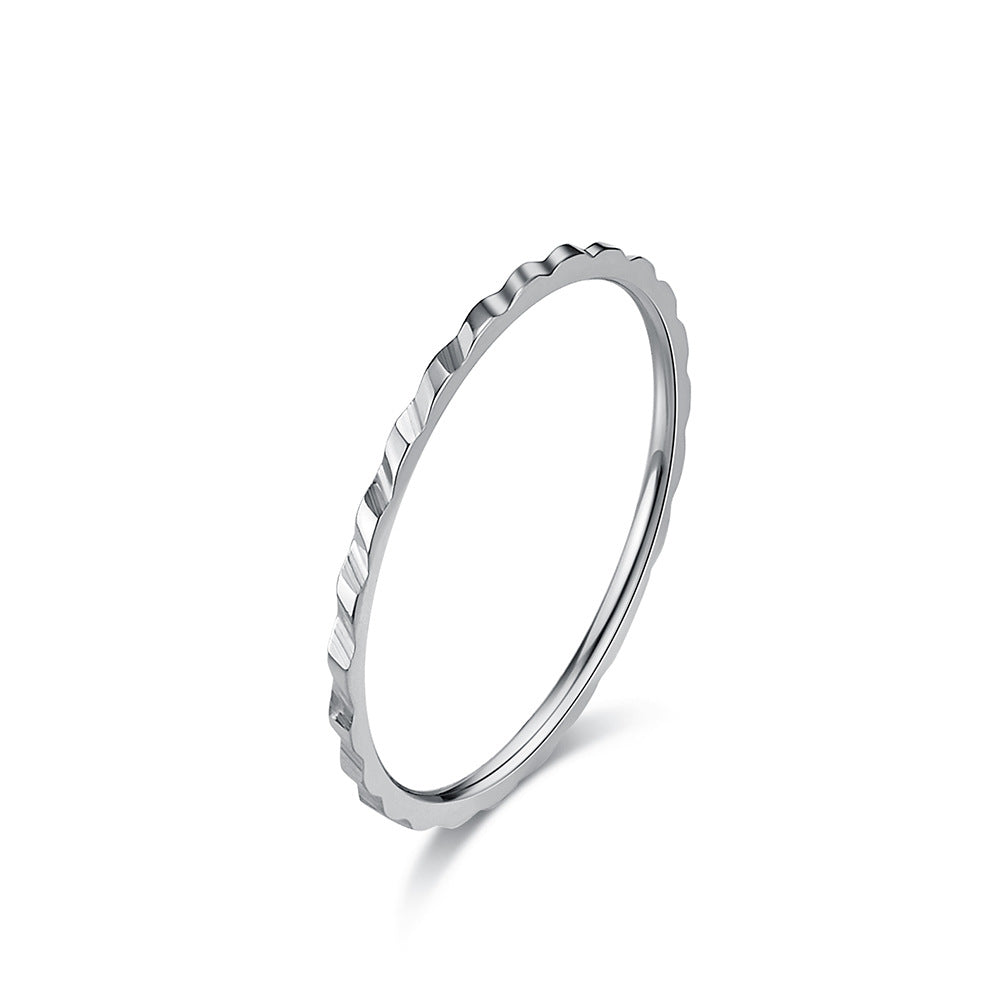 Planderful Titanium Steel Ring For Women 1mm Minimalist Elegant Everyday Jewelry