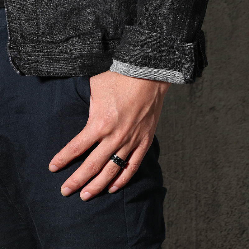 Beer Bottle Cap Ring Titanium Steel Roman Numerals Ring