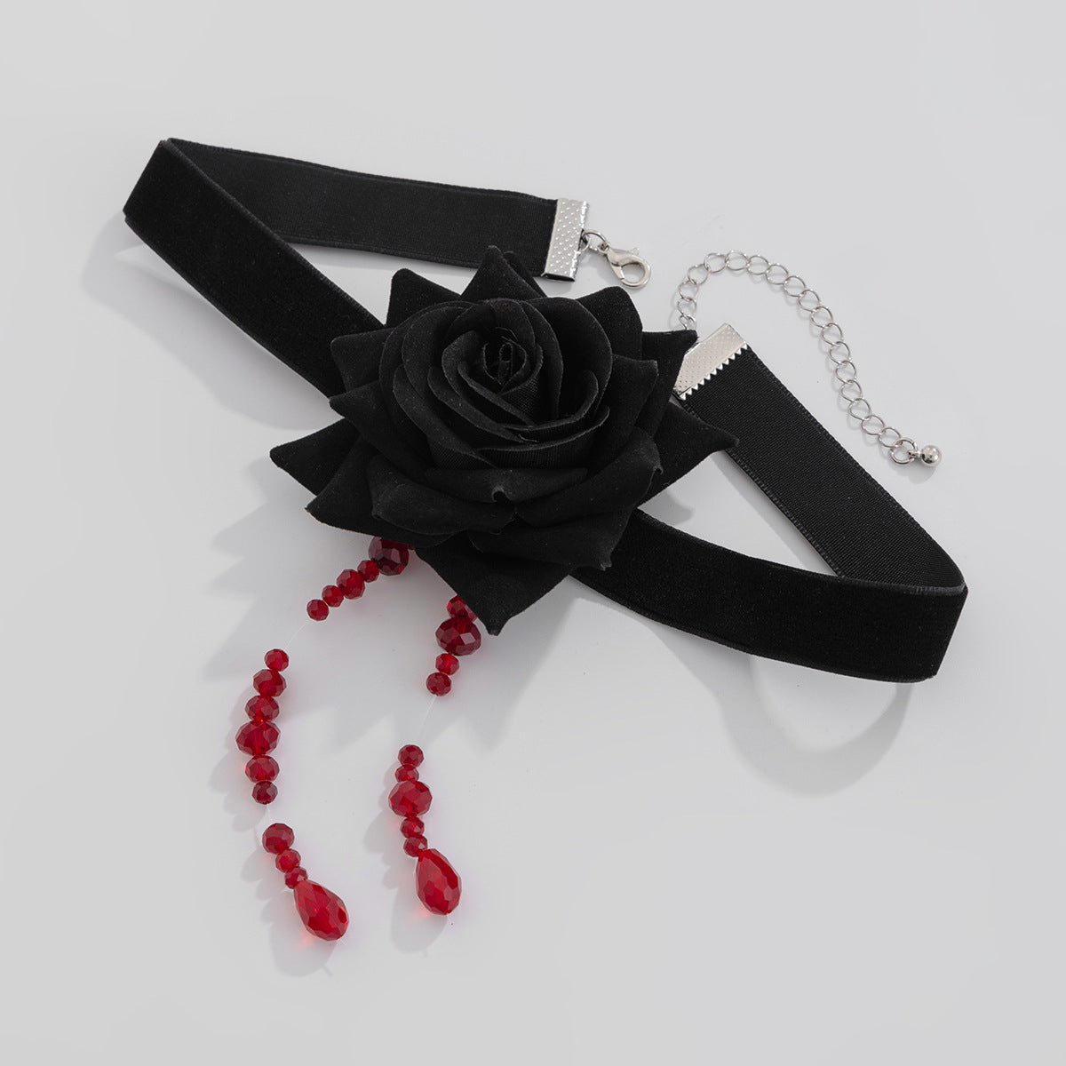 Gothic Rose & Dripping Pendant Choker