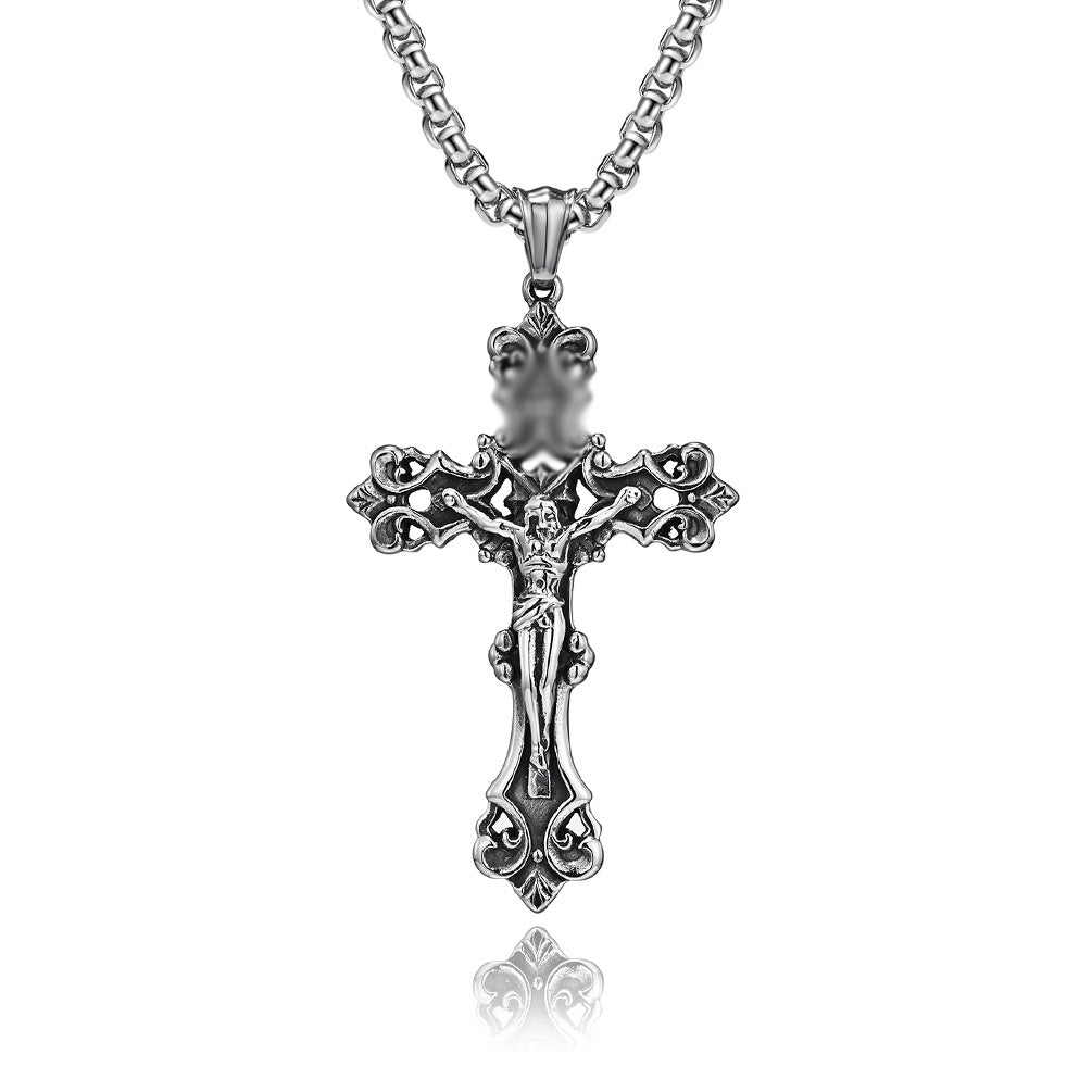European and American Retro Niche Titanium Steel Cross Pendant