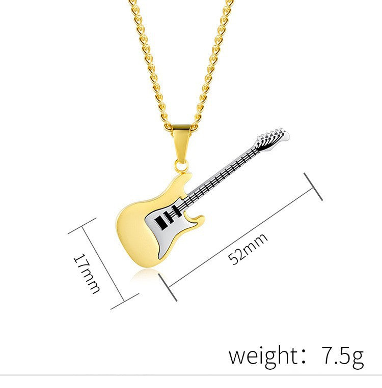 Guitar Necklace Planderful Everyday Genie Folk Style Steel Pendant For Music Lovers