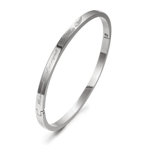 Planderful Jewelry Titanium Steel Bracelet With Zircon Inlays Everyday Genie Collection