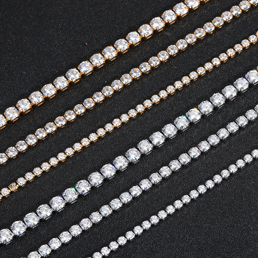 Planderful Jewelry Mens Zircon Tennis Bracelet In Titanium Steel Hip Hop Style For Men