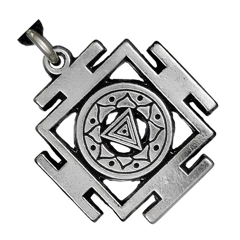 Retro Tarot Zinc Alloy Pendant with Norse Legacy Design