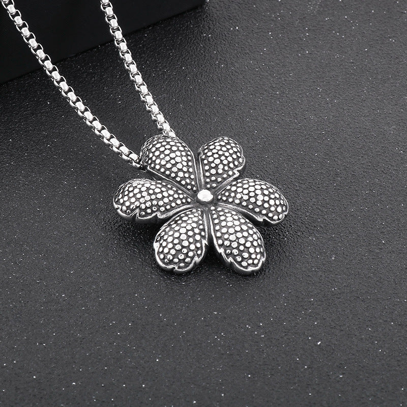 Old Creative Turtle Pendant, Retro Polka Dot Flower Turtle Devil's Eye Titanium Necklace