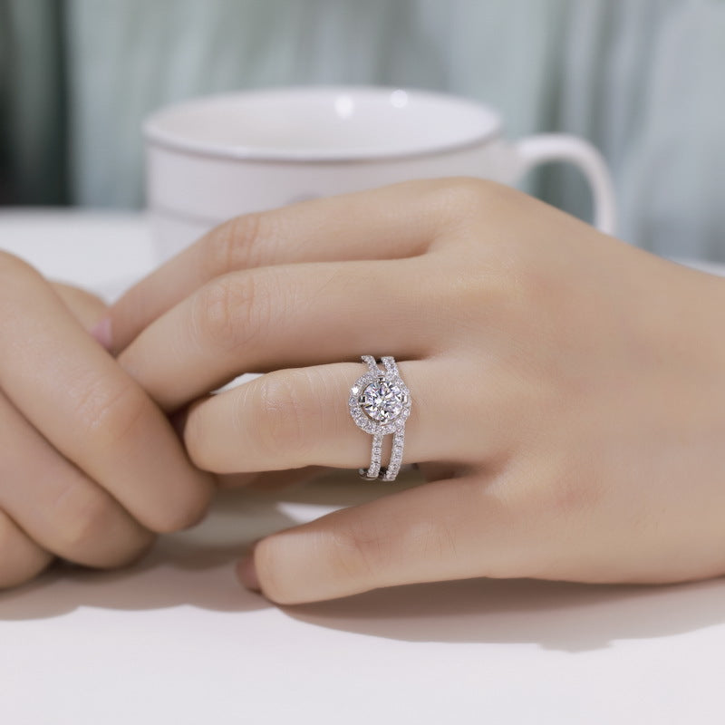 Planderful Moissanite Ring – Cross-Border Popular Egg-Shaped Silver Jewelry