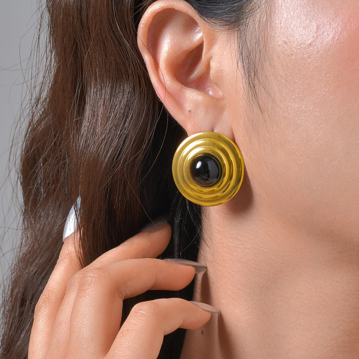 Stainless Steel Vintage Black Earrings