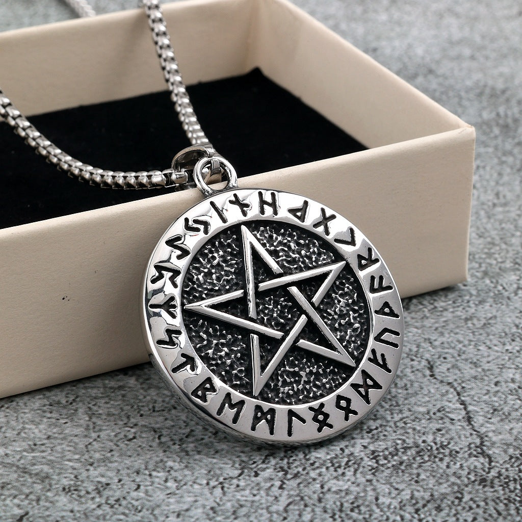 Vintage Viking Stainless Steel Men's Pendant Necklace