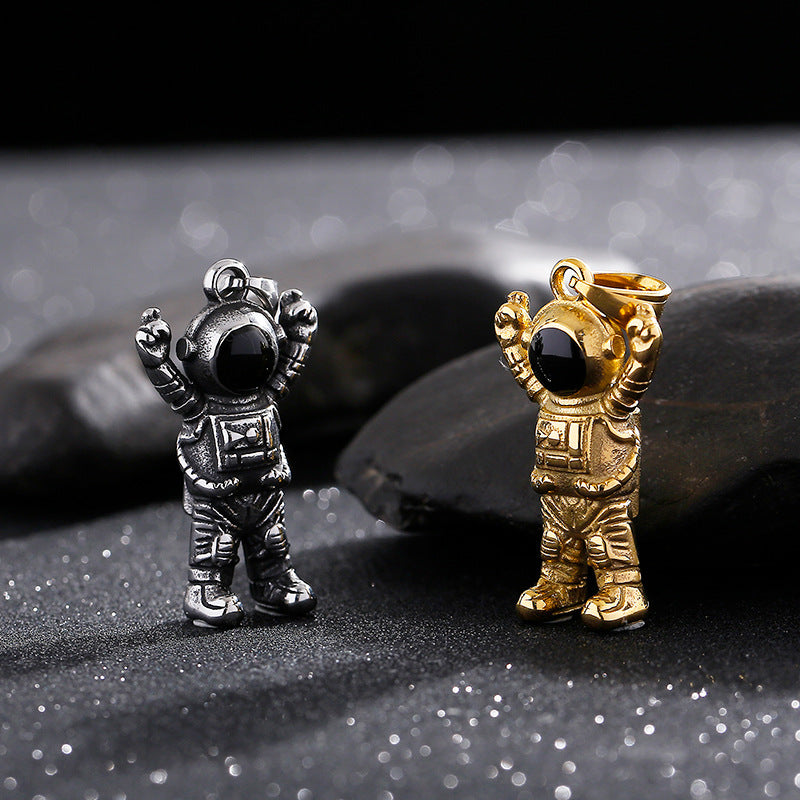 Galactic Style Stainless Steel Astronaut Pendant for Men