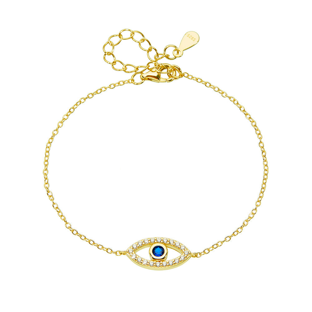 S925 Sterling Silver Zircon Eye Bracelet Devil's Eye Bracelet