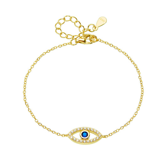 S925 Sterling Silver Zircon Eye Bracelet Devil's Eye Bracelet