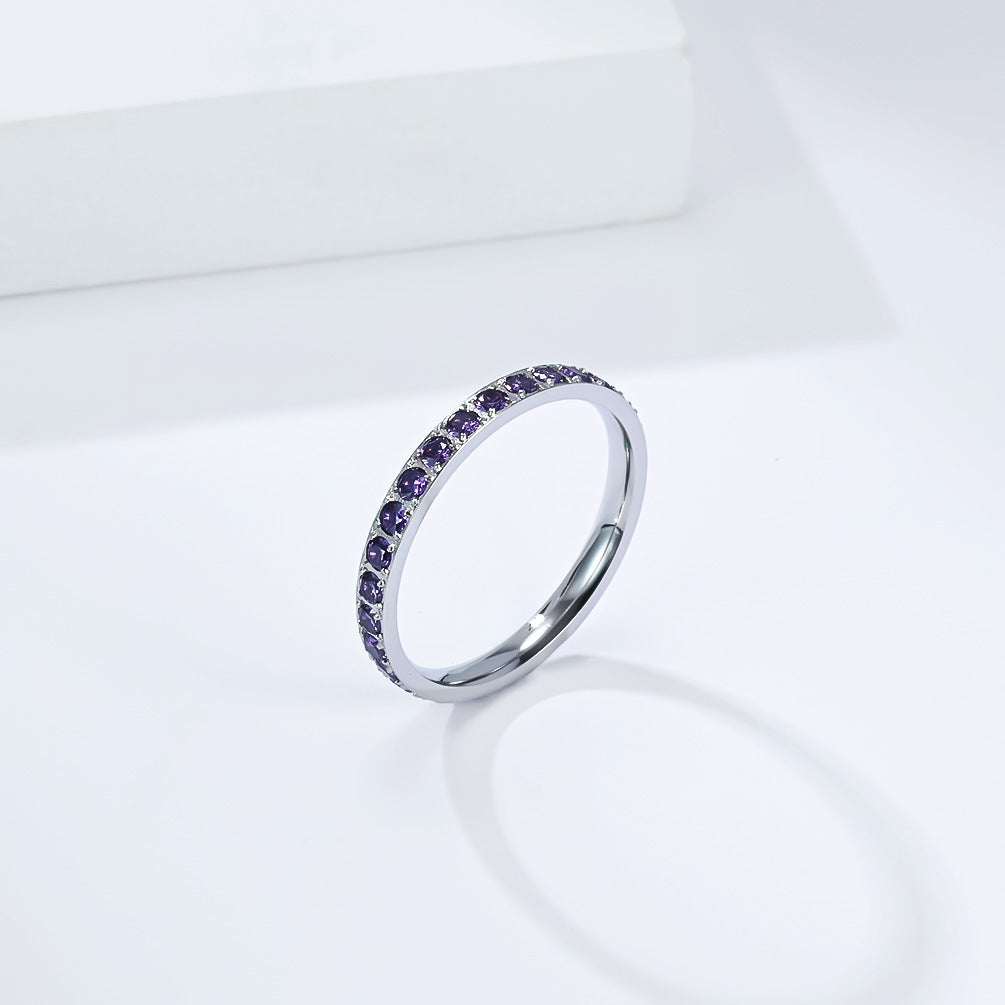 Planderful Stainless Steel Zircon Ring For Women Gypsy Star Inlaid Elegant Statement Everyday Genie