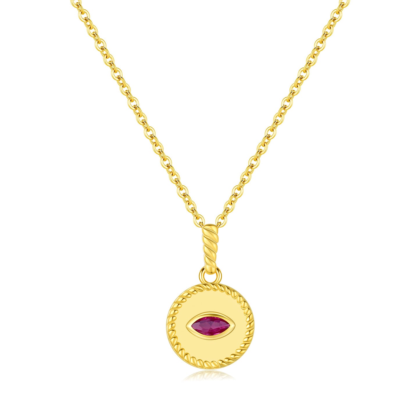 Planderful Everyday Genie Necklace – Elegant Pigeon Blood Red Imitation Treasure Pendant with French Retro Pattern