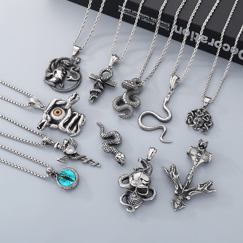 Planderful Snake Pendant Personalized Men Retro Punk Style