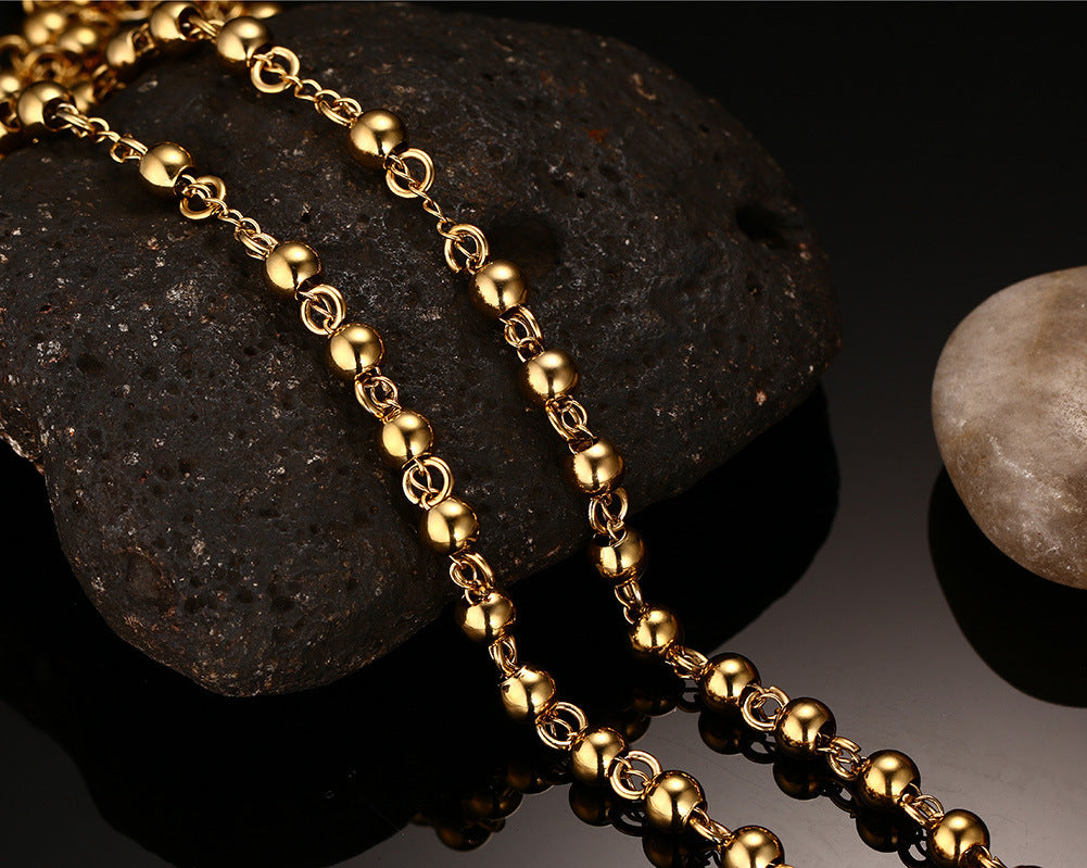 Wholesale Trinkets Titanium Steel Gold Cross Pendant Necklace