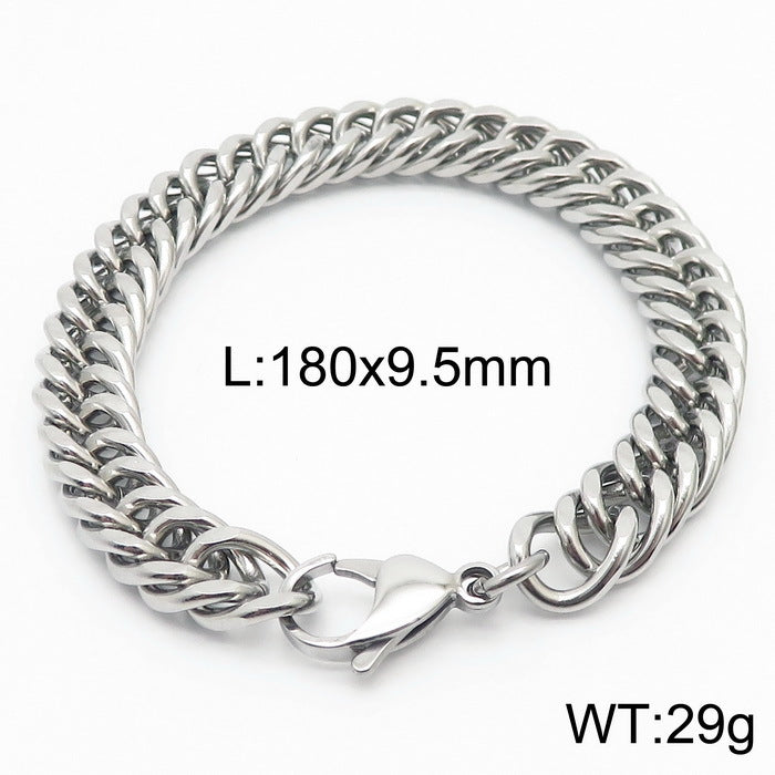 Cool Men's Titanium Steel Does Not Fade Lobster Buckle Bracelet Girls Niche Bracelet A